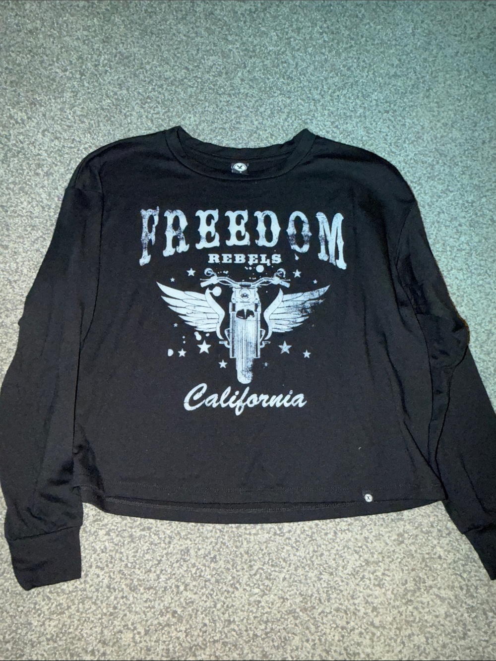 Black California Graphic Long-Sleeve Tee (Slightly Cropped)